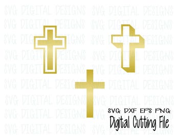 CROSS Svg Files Cross Silhouette Cutting Templates, Clipart - SVG Digital Designs Cut files for Silhouette & Cricut - Svg Dxf Eps Pdf Png
