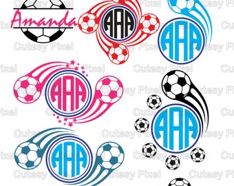 Soccer Monogram Frames ,Svg cutting file,sports svg, soccer SVG, DXF, Cricut Design Space, Silhouette Studio,Digital Cut Files