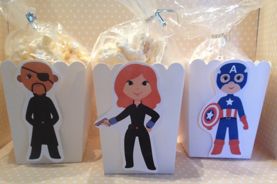 Avengers Party Popcorn or Favor Boxes - Set of 10 Il_570xn