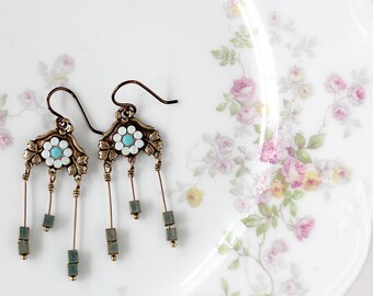 Dainty Delicate Earrings - Romantic Dangle Earrings - Elegant Earrings for Mom - Dainty Earrings - Maid of Honor Earrings - Beaded Earrings