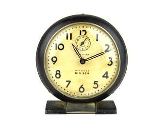 Westclox Big Ben Alarm Clock Black and White Wind Up Alarm Clock Needs Work 1930s Alarm Clock
