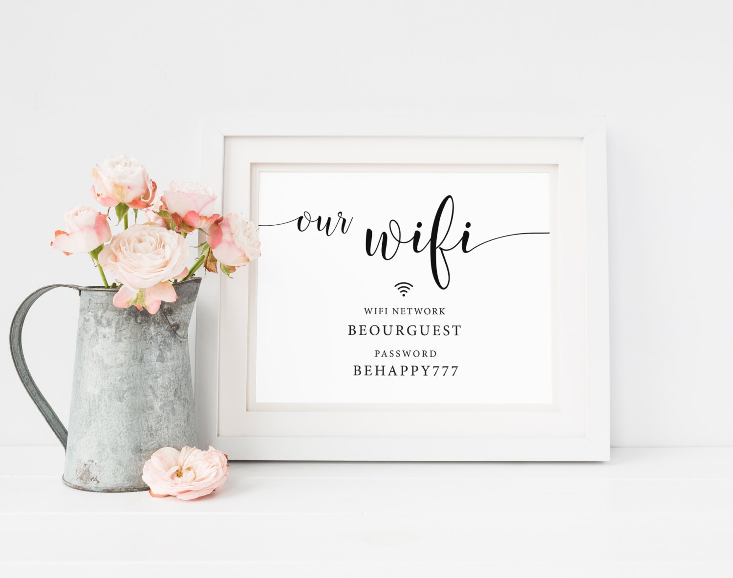 This is a graphic of Playful Wifi Password Card Template It is a graphic of Playful Wifi Password Card Template