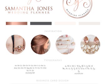 Rose gold Branding kit, Logo Design, Premade Branding Package, Predesigned Logo, Rose Gold Logo Design, Modern Logo, Calligraphy Logo Design