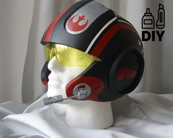 DIY Star Wars: The Force Awakens - Poe Dameron Xwing helmet templates for EVA foam