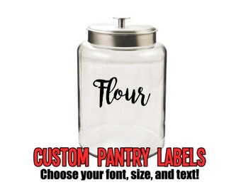 Canister labels | Custom pantry labels | Canister vinyl decals | Pantry organization | Pantry label set | Kitchen Labels | Custom Stickers