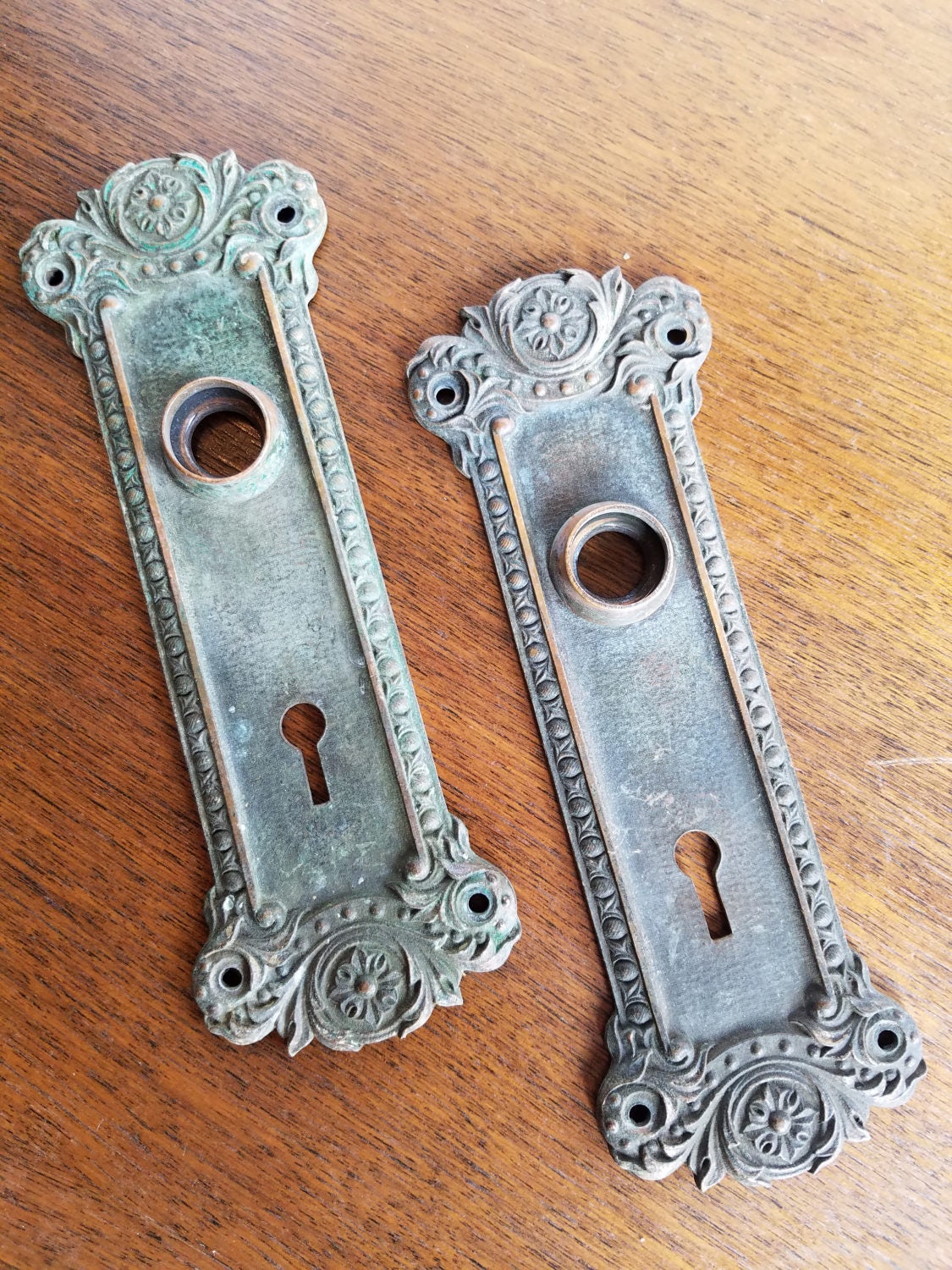 2 Ornate Escutcheons, Fancy Door Plates, Ornate Back Plates Egg and ...