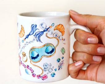 Coffee Tea Mugs, Fashion Drawing, Breakfast At Tiffany's Mug, Audrey Hepburn Mask, Tiffany Mug, Tiffany sleep mask, Tiffany Blue, Cute Mugs