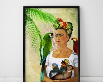 Frida Kahlo Art Wall Art Prints Boho Art Decor Vintage Decor Prints Frida Kahlo Poster Woman Art Prints