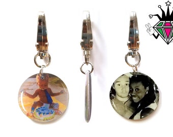 Double-Sided Custom Photo Keychains - 360 Degree Bail - Personalized Photo Pendants - Special Photo Gifts