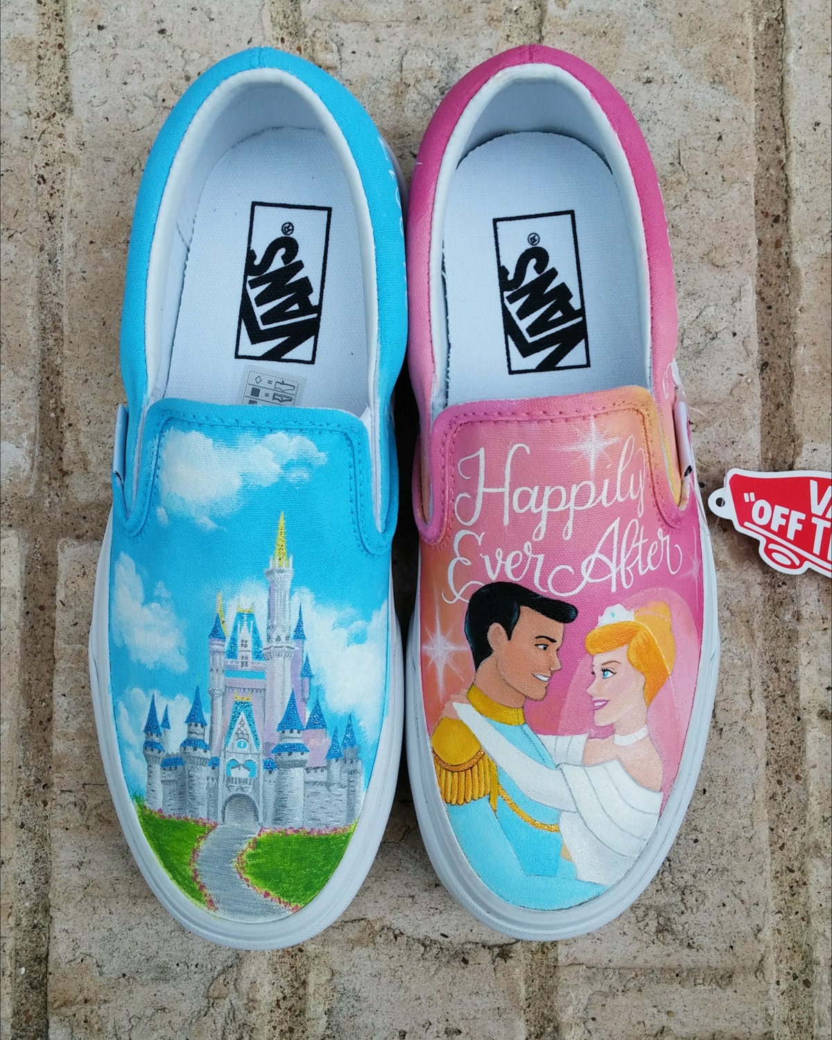 Disney Wedding Shoes Cinderella and Castle Painted Vans