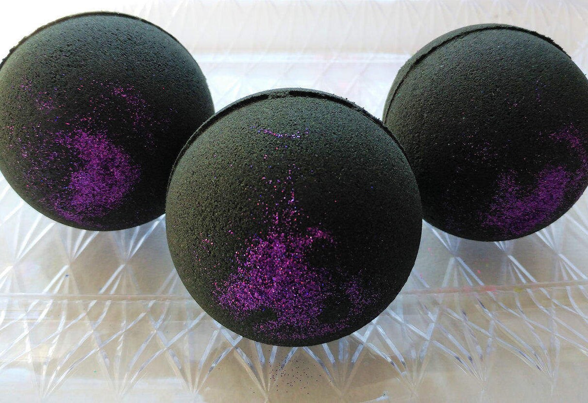 1 Starry Night Bath Bomb Black Bath Bomb Glitter Bath Bomb