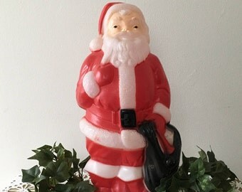 1970's Blow Mold Light Up Santa Claus