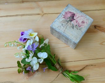 Rustic wedding ring box pale rose proposal engagement ring box wood ring holder bearer jewelry custom personalized box pillow alternative