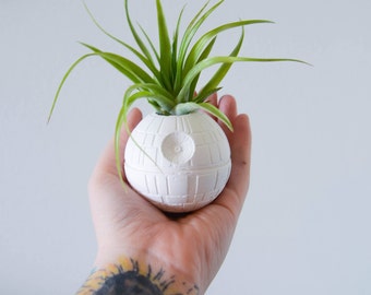 Star Wars Death Star Planter, Air Plant Holder, Star Wars Decor, Party Favors, Gift Ideas, Desk Decor,