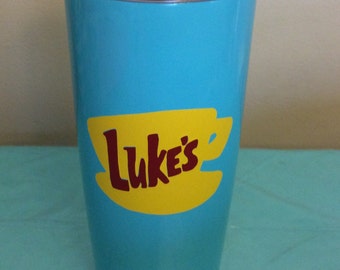 Gilmore Girls Luke's Diner MUG - Hot/Cold Travel Tumbler with Luke's Diner Vinyl Decal - Gilmore Girls - Gilmore Girls Mug - Luke's Diner