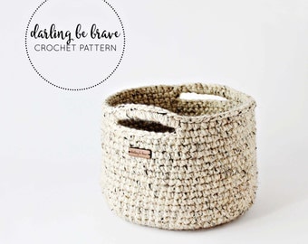 BASKET | adjustable basket pattern, crochet pattern and tutorial, chunky yarn crochet pattern, home decor, pdf file, instant download