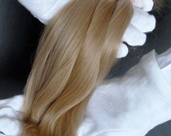 Baby Suri Alpaca hair for dolls blonde 11-12.5in/28-32 cm. Fiber for Bjd doll, Blythe wig, for reroot scalp, ready for use washed, minifee