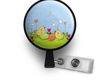 Spring Easter Spirit Retractable ID Badge Reel