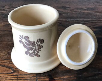 Pfaltzgraff Sugar Bowl Brown & Cream Village Pattern