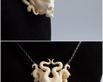 Pendant to order. "Octopus-man skull" pendant. Goth style.