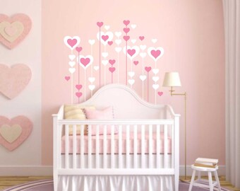 Heart Wall Decals, Heart Stickers, Love Decal, Valentine's Day Decor, Nursery Wall Decals, Childrens Wall Decals, Valentine Decal, Holiday