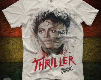 Michael Jackson Thriller Unisex White T Shirt Graphic Tee Michael Jackson Men Shirt Michael Jackson Girl Shirt Size S M L XL 2XL