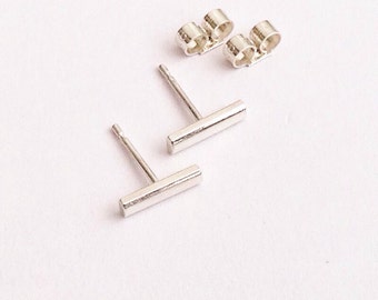 Bar Earrings, Line Earrings, Tiny Studs, Minimalist Earrings, Sterling Silver Stud Earrings, Studs, Silver Jewellery, UK Jewellery, UK studs