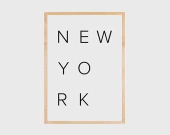 New York Print, New York Poster, City Print, Minimalist Poster, City Art, Typography Print, NY Print, New York, City Poster, Printable