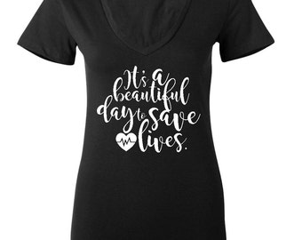 greys anatomy shirt greys anatomy gift nurse shirt gift for nurse it's a beautiful day to save lives shirt gift for greys anatomy fan mom