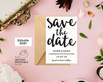 Save the date template, Printable save the date printable, Save the date cards, Rustic save the date rustic, Boho save the date cards