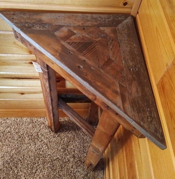 Rustic Corner Table Entryway Table Wood Table Wood Corner
