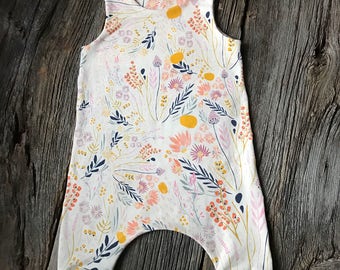 Baby Harem Romper, Floral Baby Romper, Baby Romper, Floral Harem Romper