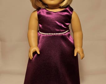 Purple Evening Gown-Made to fit 18 inch Dolls like American Girl Doll Clothes