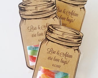 Wedding Favors for Kids, Kids Table Wedding, Candy Wedding Favors, Mason Jar Favors, Rustic Wedding Shower Favors, Children's Wedding Table