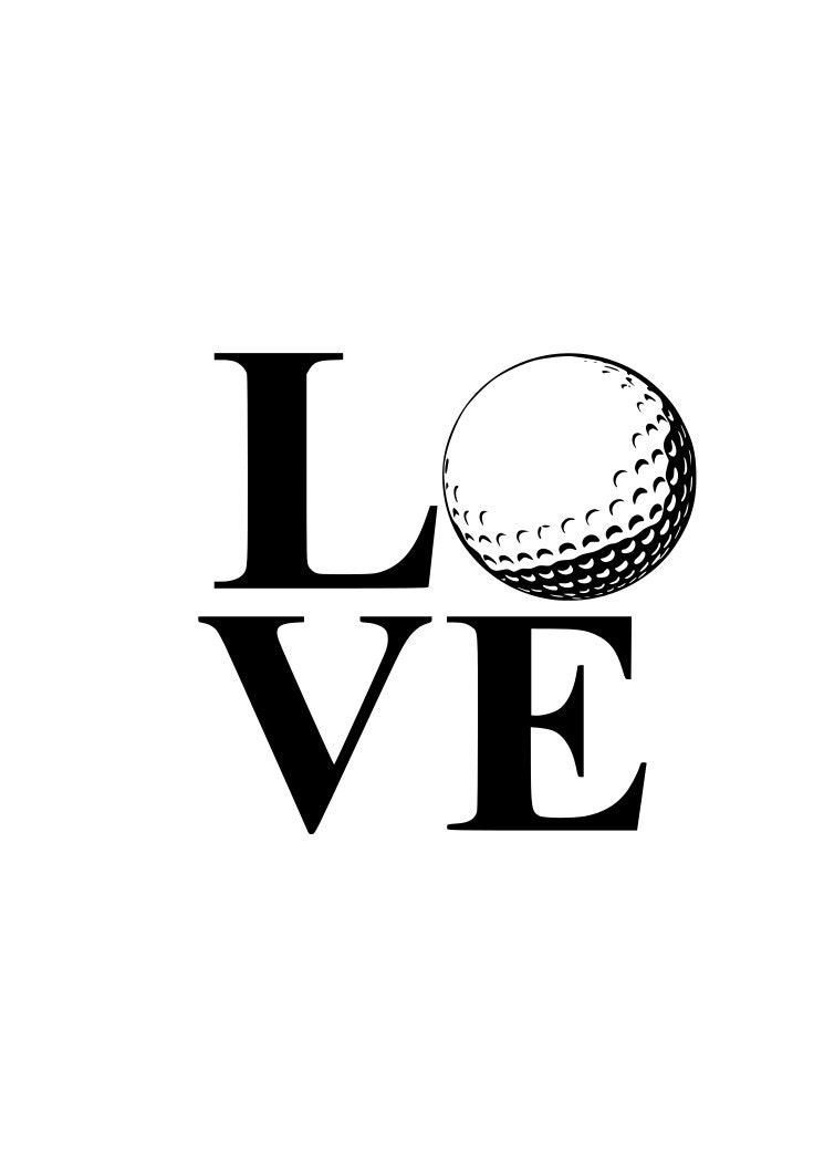 Golf love I love golf outline laptop cup decal SVG Digital