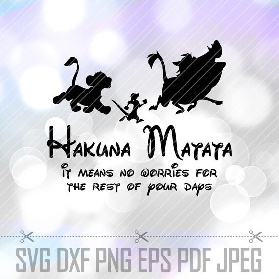 Download Hakuna Matata Lion King Timon Pumba SVG DXF EPS Cut Files