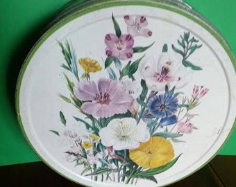 Vintage Arnott's 'Flowers' Biscuit Tin