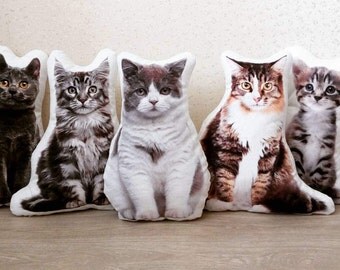 Plush pillow. Home Decor. Cat Lover Gift. Cat Pillow. Cat Print. Custom plush. Animal pillow. Pet lover. Meow. Kittycat. Kitty pillow.