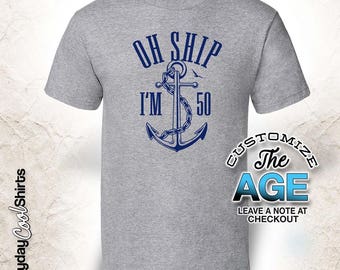 Oh Ship I'm 50 since 1967, 50th birthday gifts for Men, 50th birthday gift, 50th birthday tshirt, gift for 50th Birthday Party