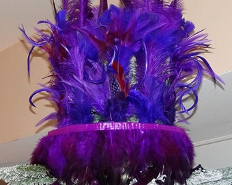 Christmas Tree Topper,Feather Tops,Holiday Tree Top,Purple Rain,Feather,Ostrich,Pheasant,Feather Skirt,Hand crafted,Christmas Tree Top