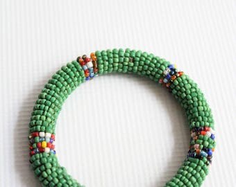 Maasai roll-up bracelet,Zulu bracelet, bead bracelet, African bracelet,Kenyan bracelet, Masai bracelet, African jewelry