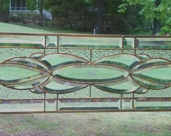 All clear beveled and stained glass window transom, gorgeous!