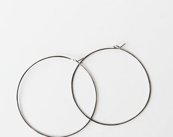 Large Titanium Hoop Earrings - 2 1/4" Wide - Nickel Free Earrings