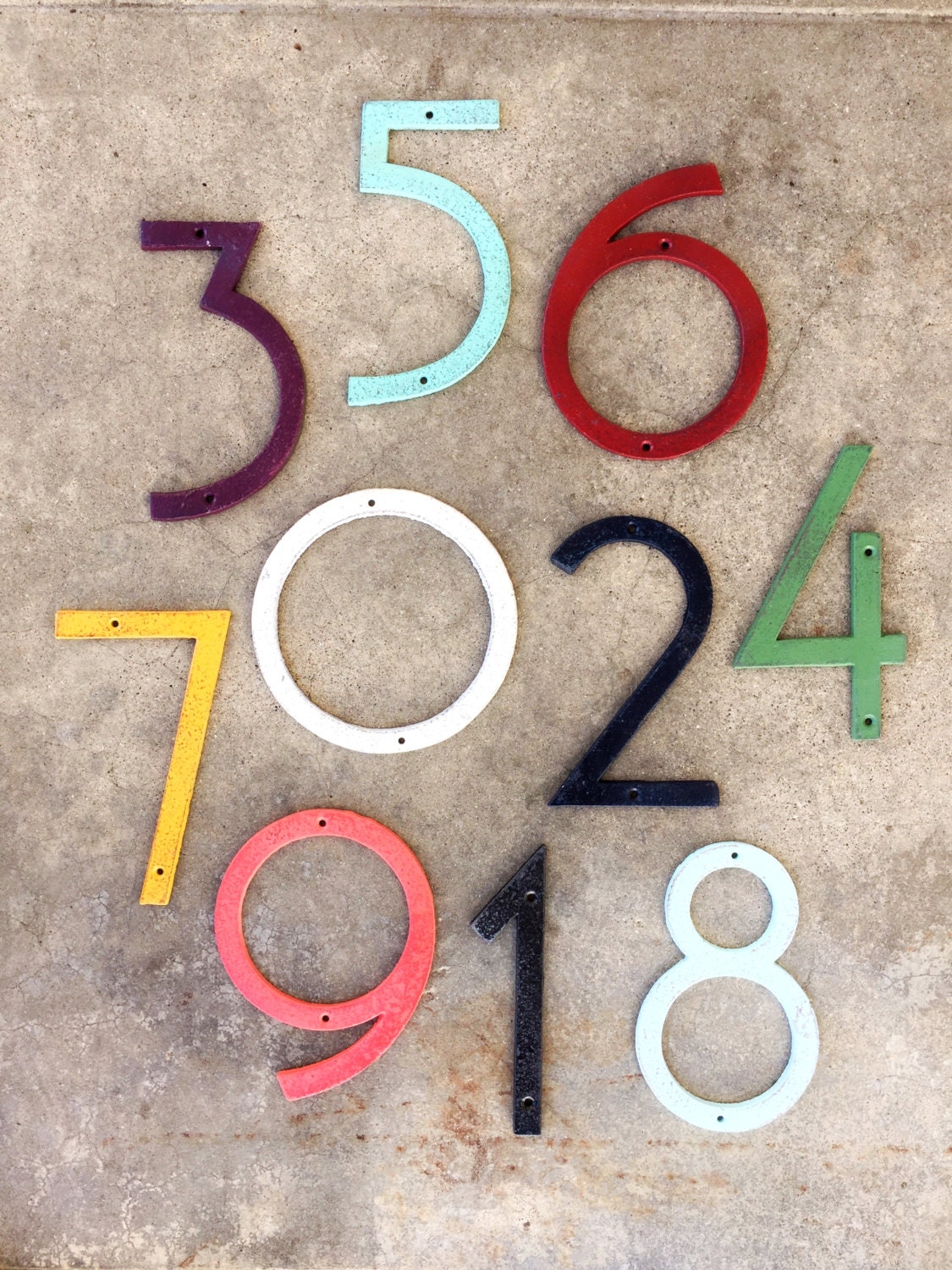Large Numbers Modern House Numbers Mid Century Modern Iron