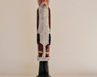 Santa Claus Figurine Folk Art Primitive Handcrafted