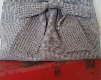 Gray Bow Bag--Ready to Ship