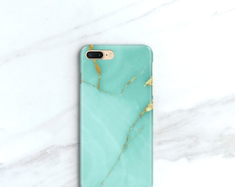 Turquoise Marble iPhone 7, Plus Case Teal Stone iPhone 6S Case, Aqua, iPhone 7 Plus Phone Case, SE, 5S, Samsung Galaxy S8 Plus