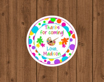 Art Party Favor Tag, Art Birthday Party Favor Tag, Girls Birthday Party, Art Birthday