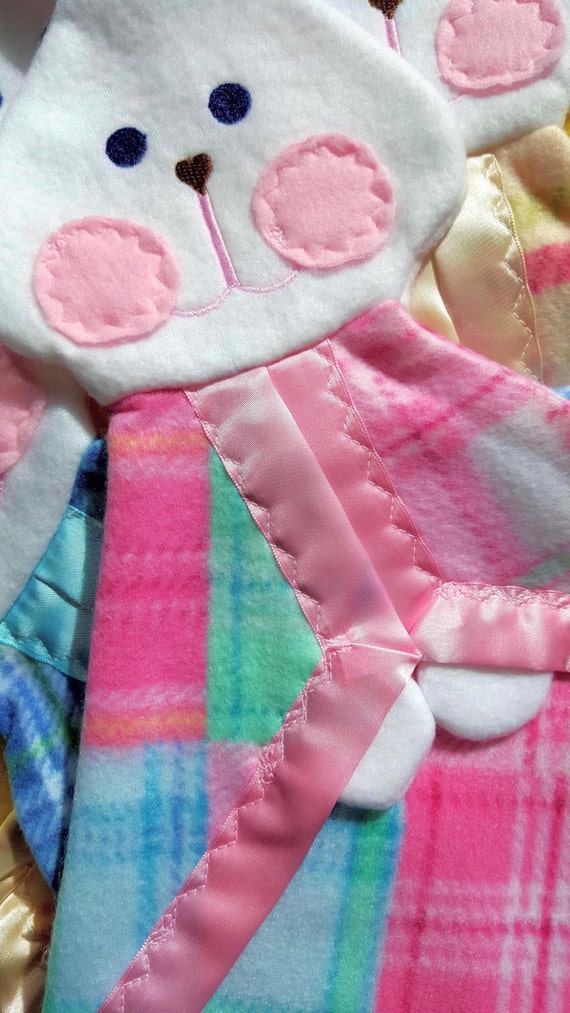 Pink Plaid Fisher Price Bunny Lovey Replica Baby Shower Gift