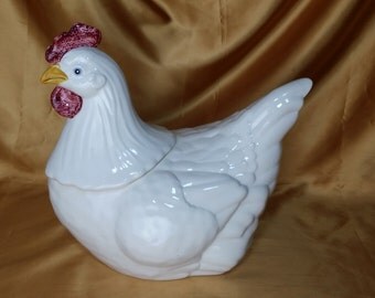 METLOX Poppytrail Vernon Chicken Cookie Jar Hen HTF Vintage California Pottery *eb